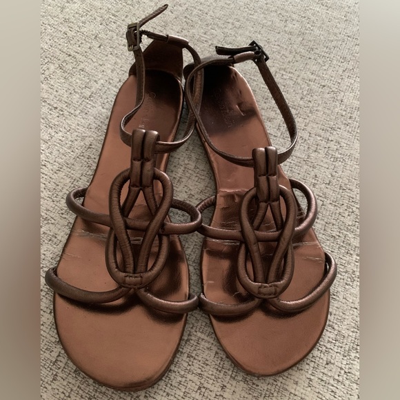 Calvin Klein Cadee Bronze Leather Gladiator Sandals - Picture 3 of 5